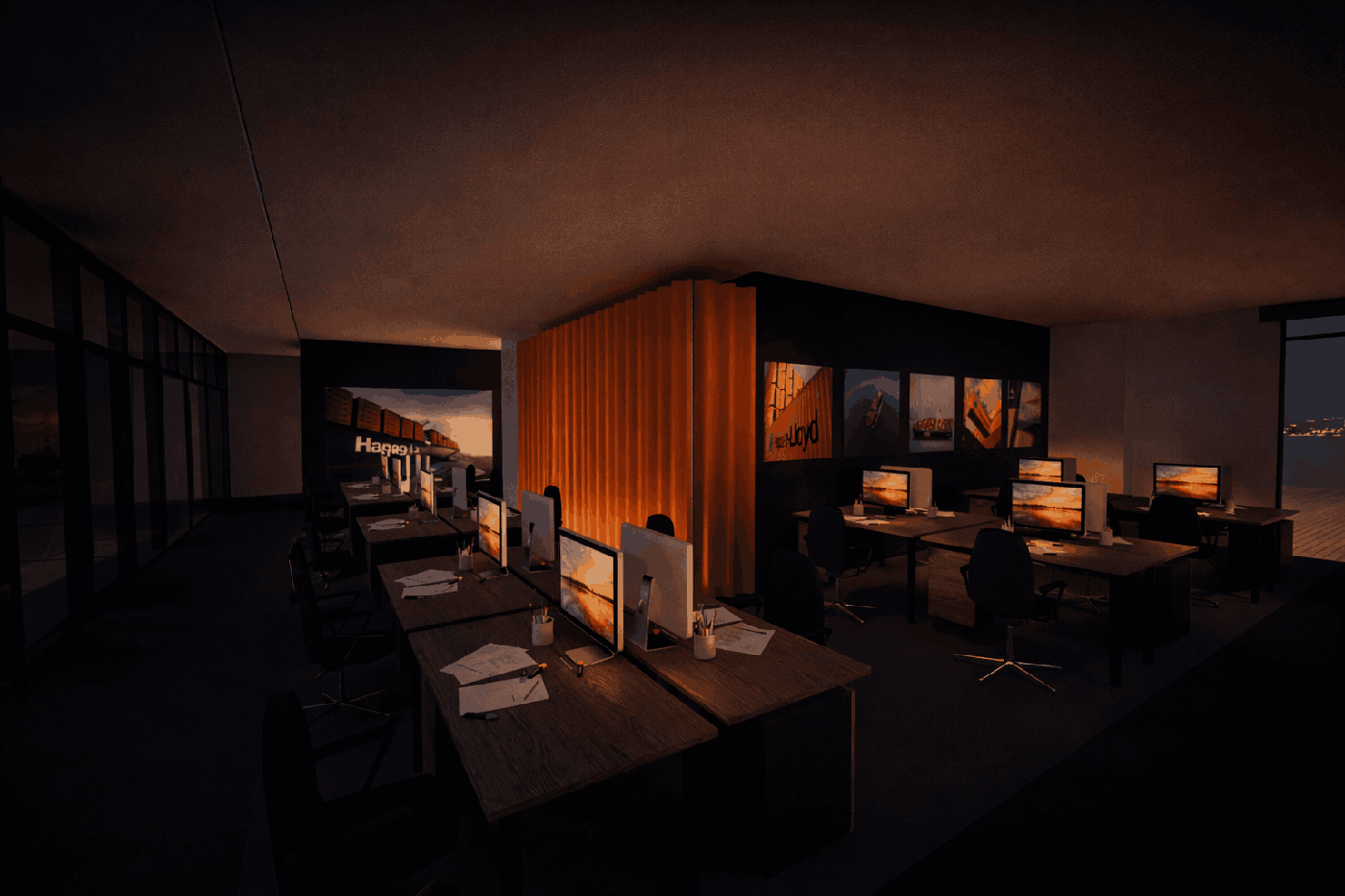 Hapag-Lloyd ofis gece görünümü, Mistral Tower İzmir