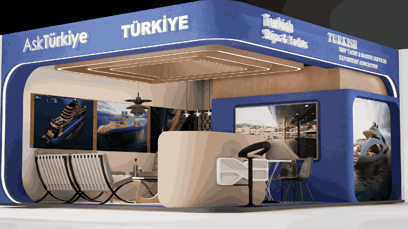 Monaco Yacht Show fuar standı tasarımı, Yörükoğlu Mimarlık 2025