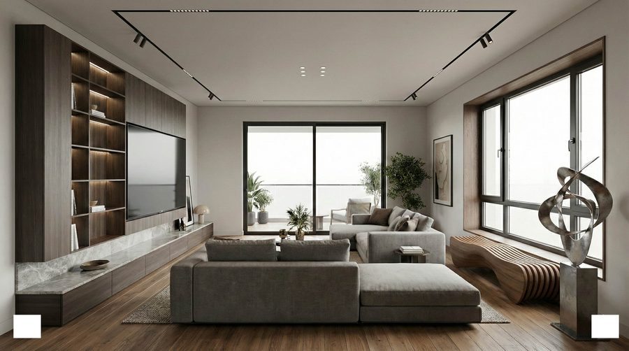 Salon konsept endüstriyel stil iç mekan tasarımı, İzmir