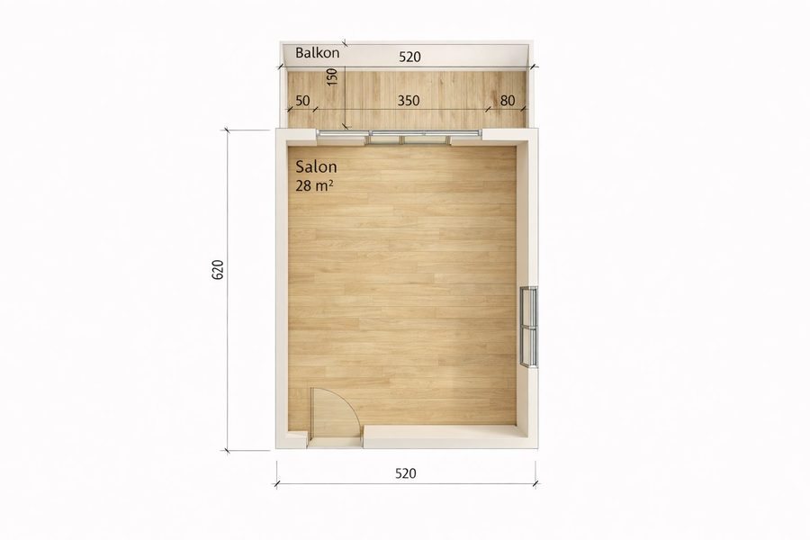 Salon konsept mimari planı, Bayraklı İzmir