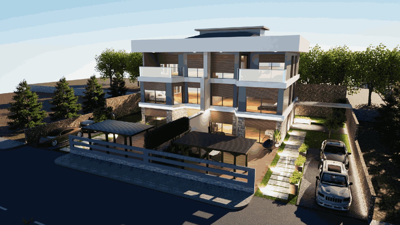 Villa Lithora, Villakent İzmir, taş istinat duvarlı lüks villa gündüz